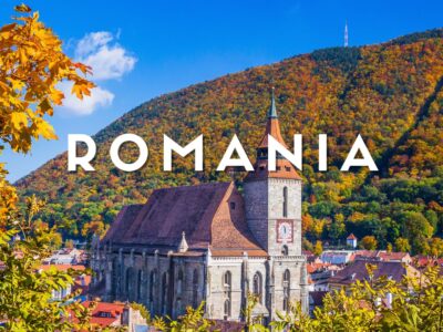 Centro storico di Brasov in Transilvania, con la Chiesa Nera e le antiche fortificazioni medievali, Romania